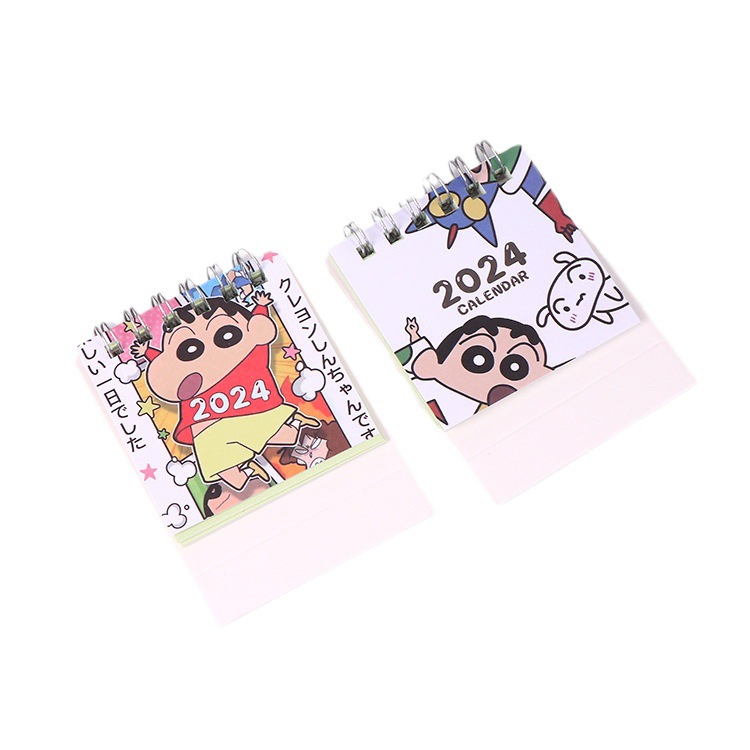 Colorful Creative 2024 Cartoon Mini Desk Calendar Simple Check-In Small Calendar Cute Desktop Ornament for Students