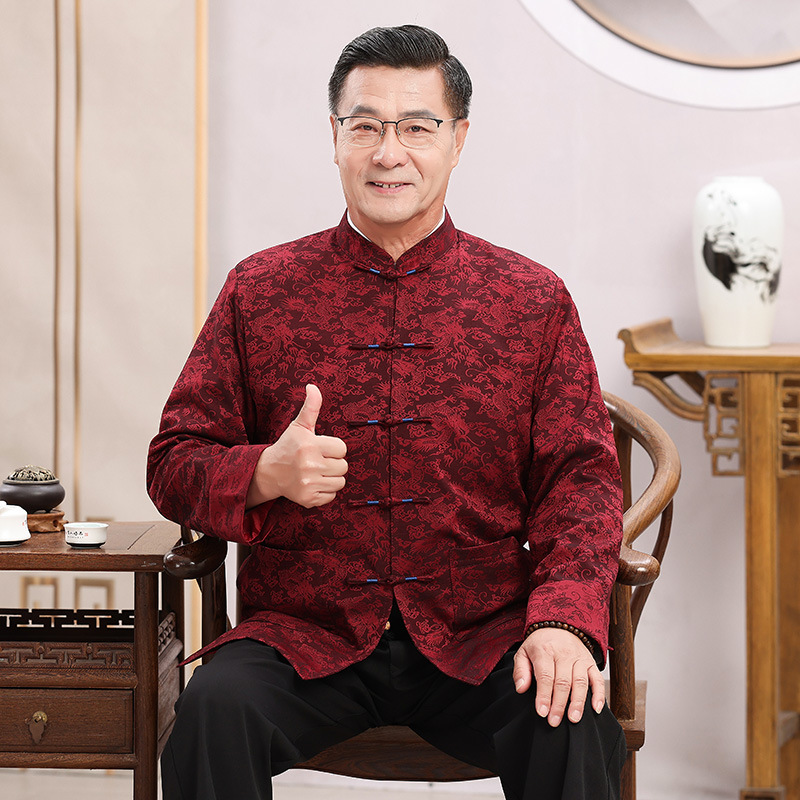 Китайский стиль старинный грубый хлопковый костюм для мужчин короткий рукав для среднего и пожилого возраста/с костюмом с флисовой подкладкой