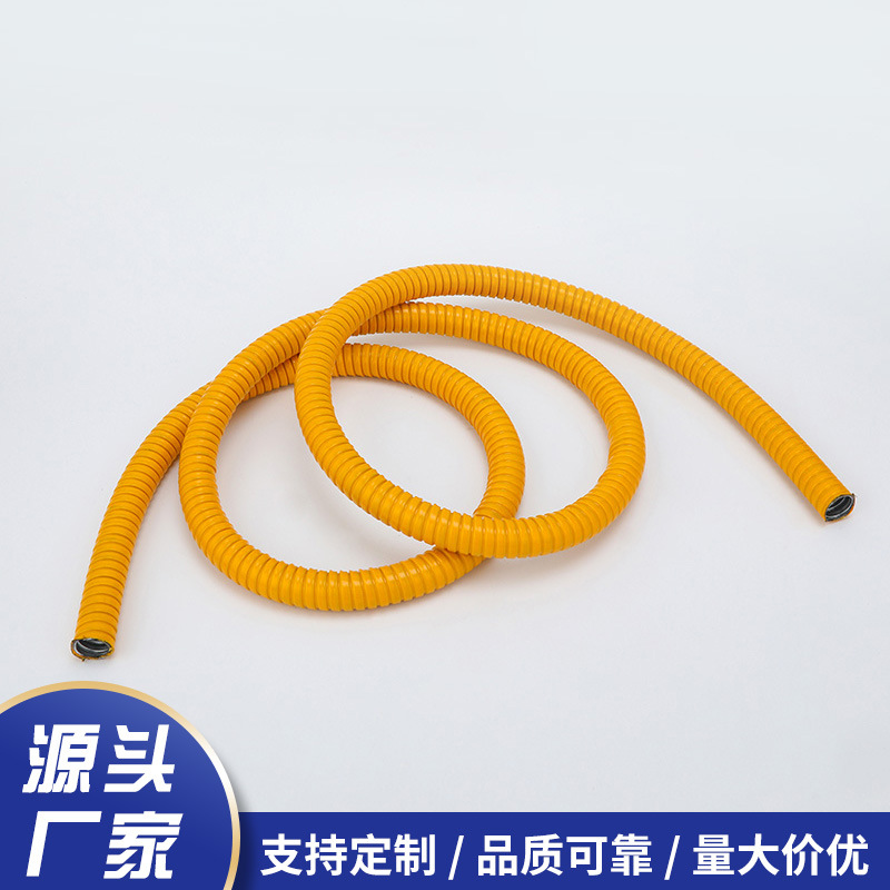 Supply Factory Pvc Double Buckle Plastic-Coated Metal Armored Pipe Corrugated Pipe Gas Pipe Water Heater Connecting Pipe Outer Diameter 18mm