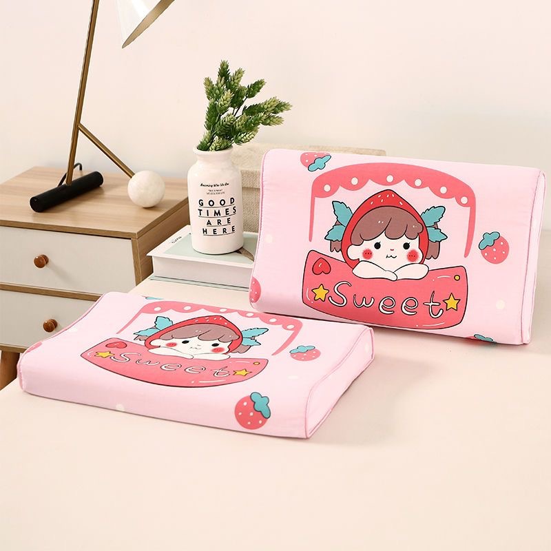 Source Factory Latex Pillow Natural Latex Pillow Core Infant Cartoon Pure Cotton Pillowcase Student Pillow Cartoon Shape