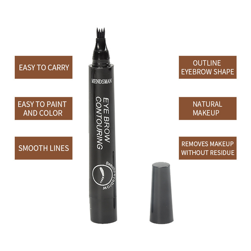 Cross-border hot selling four-head bifurcated liquid eyebrow pencil Korean version of four-claw waterproof anti-Han lasting not easy to faint lazy eyebrow pencil