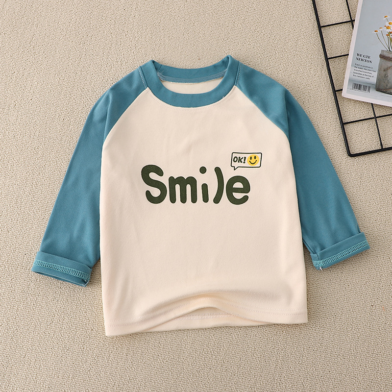 New Children's Base Shirt Long-sleeved Warm Single Top for Boys and Girls Spring and Autumn Winter Pullover Autumn Clothes Children's Clothing