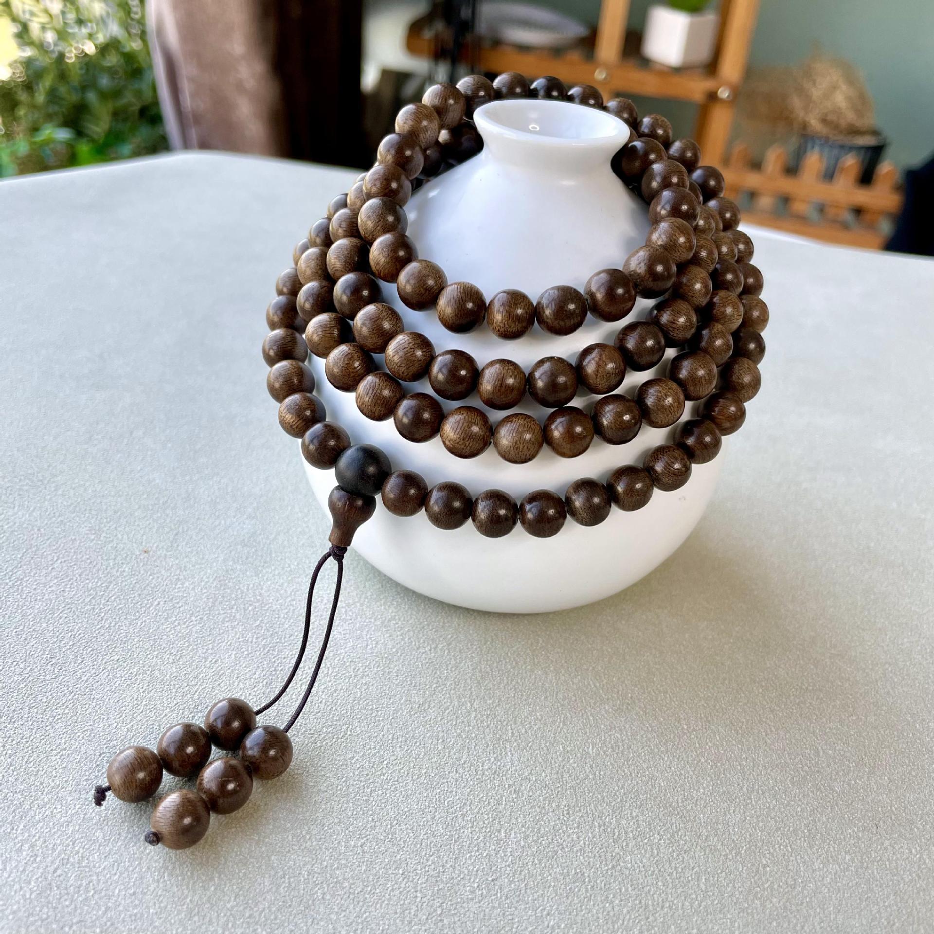 Kalimantan Aquilarius Scattered Beads Scattered Batch DIY Buddha Beads Wen Play Accessories Wooden Bracelet Old Material Round Beads