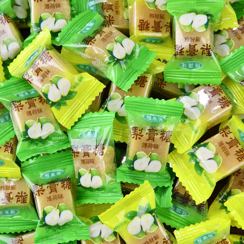 Running rivers and lakes stall fair pear cream sugar bulk mint flavor pear cream sugar wholesale internet celebrity snack supply