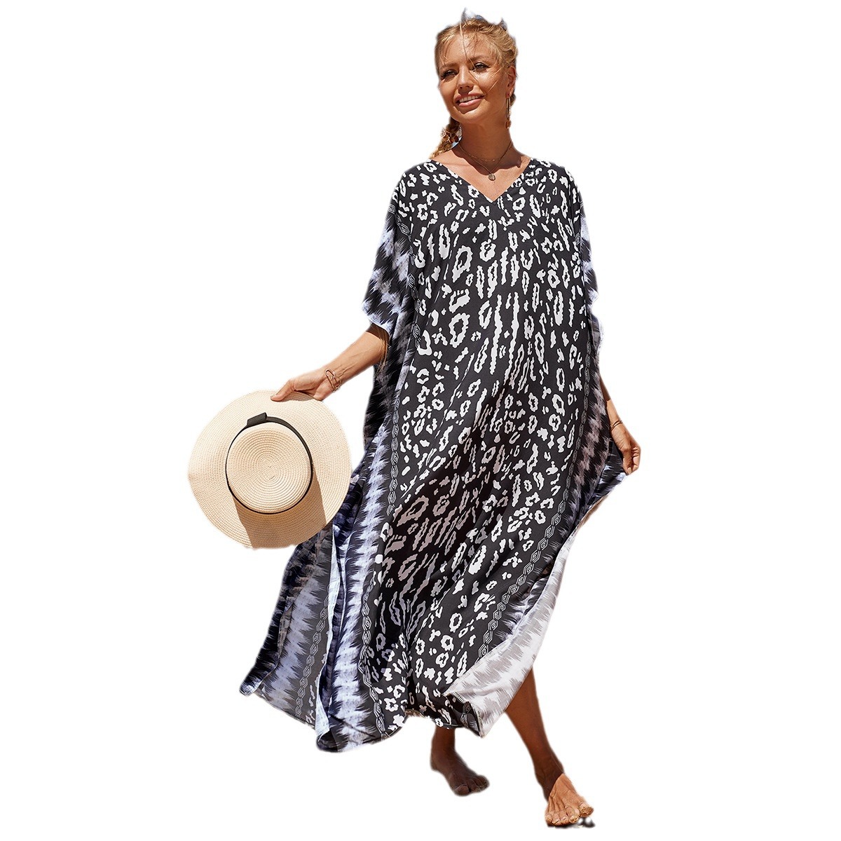 Beach blouse cotton positioning printed robe bikini sunscreen cross-border Amazon 791(42 colors) F