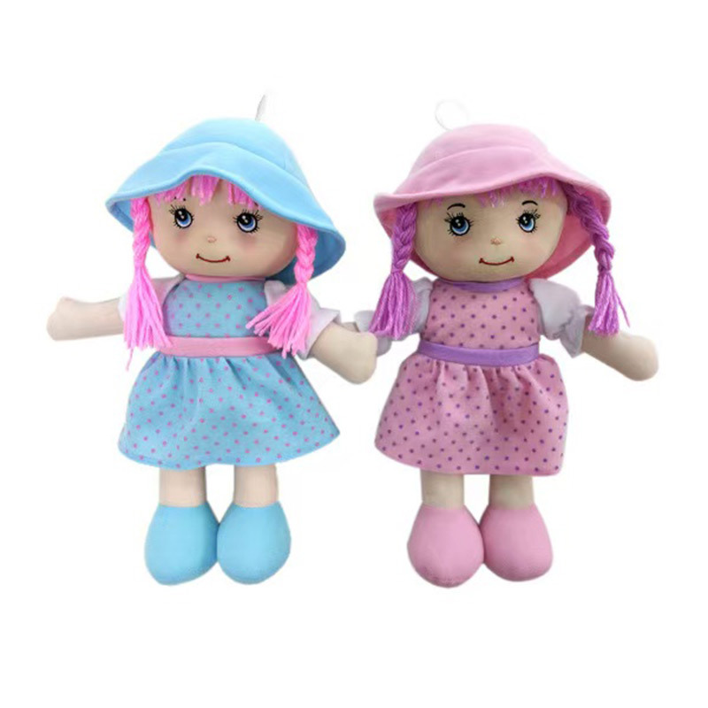 9inch Cross-Border Export Cotton Doll Cute Rag Doll Pink Hat Wearing Clothes Skirt Doll Gift