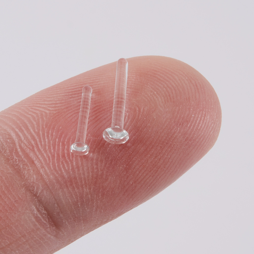 Cross-border new transparent color glass nose nail C- shaped nose ring personality L-shaped 5-shaped curved rod invisible nose ring puncture nose ornaments