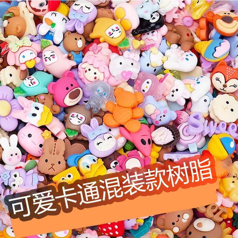 Смешанные аксессуары из смолы для DIY, украшения, куклы, мультяшные, милые, однотонные патчи, фрукты, животные, цветы