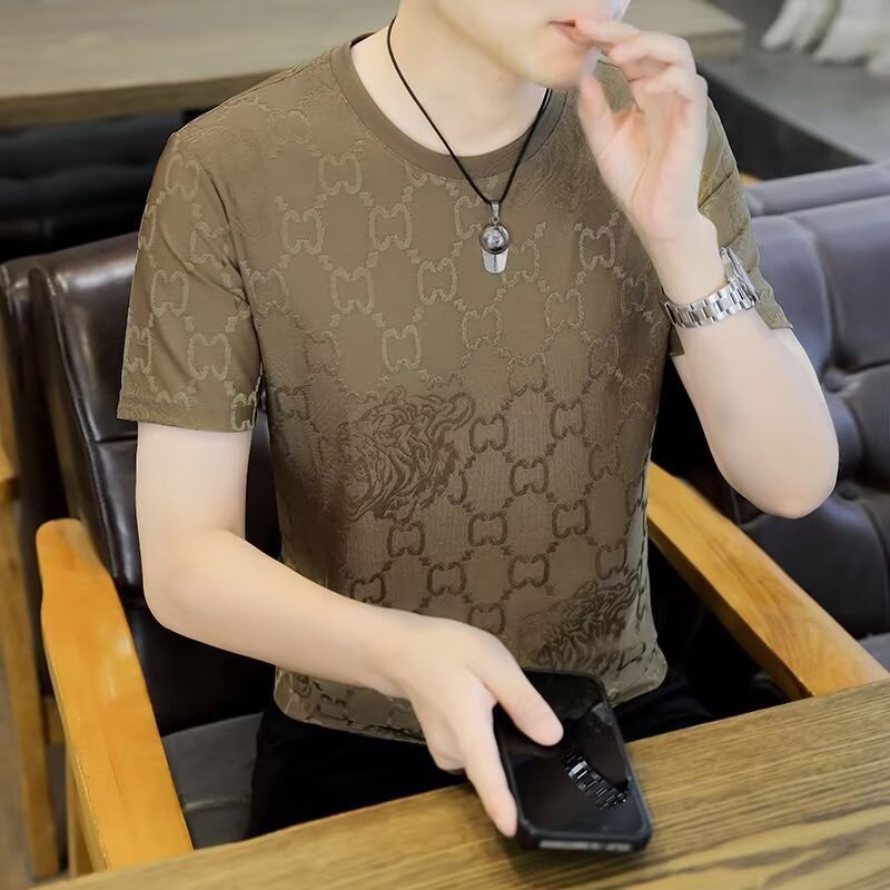 Clearance Sale: Original Export Large Size Ice Silk Short Sleeve T-Shirt for Men, Summer Thin Breathable Sports Top Tee