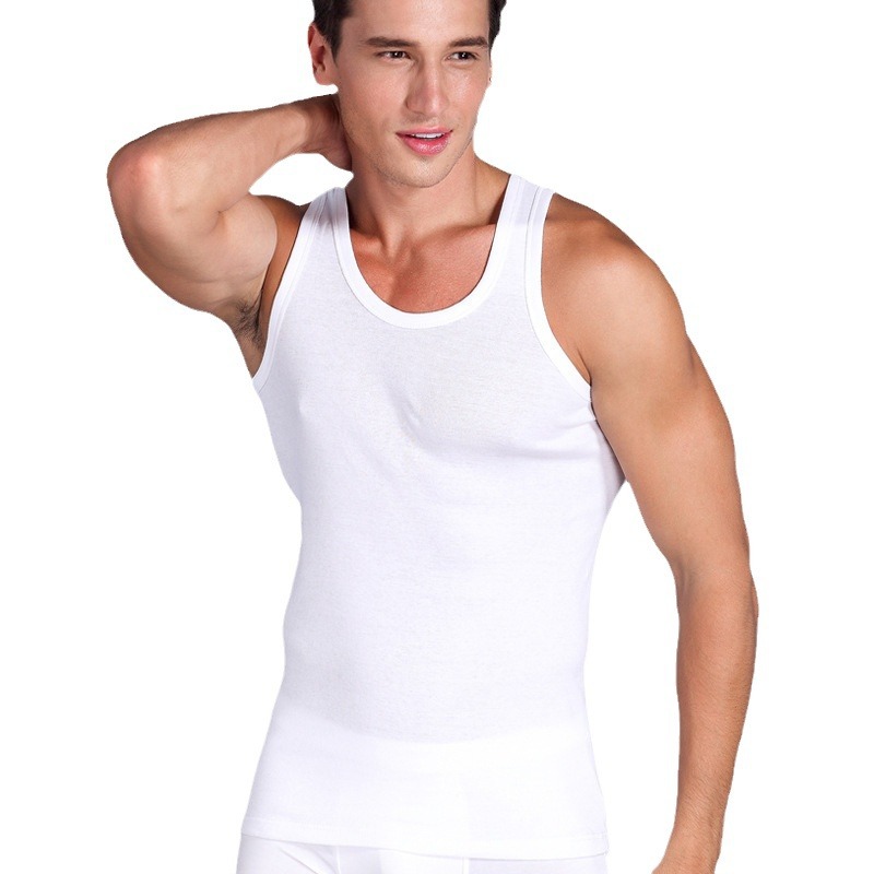 New Summer Men's Cotton Vest Solid Color Sports Undershirt Slim Fit Bottoming Shirt Men's Fitness Sleeveless Vest