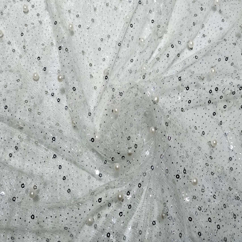 Gypsophila Beads Embroidered Beads Sequins Bronzing Cloth Children's Wear Mesh Dress Wedding Dress Background Decorative Fabric