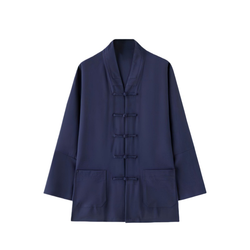 Wudang Summer Taoist Costume Female Taoist Costume Male Taoist Collar Three Treasures Collar Pair-breasted Taoist Robe Training Costume Zen Meditation Hussars Costume