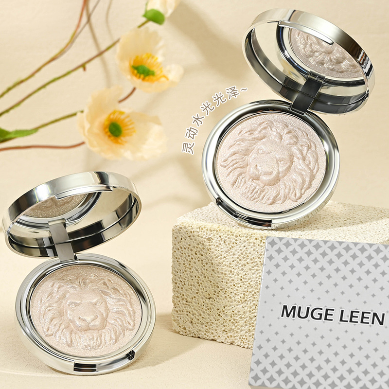 MUGELEEN Lion Ginger High-gloss Nose Repair Makeup Plate Blush Ginger Integrated Face Fine Flash High CD
