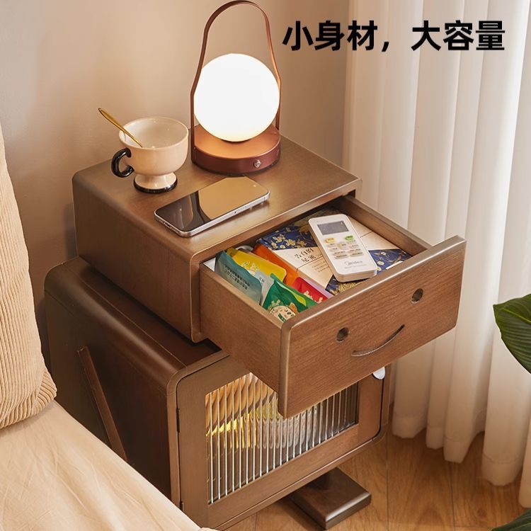 Internet Celebrity Robot Bedside Table Home Bedroom Solid Wood Children's Bedside Table Storage Storage Cabinet Creative Living Room Side Cabinet