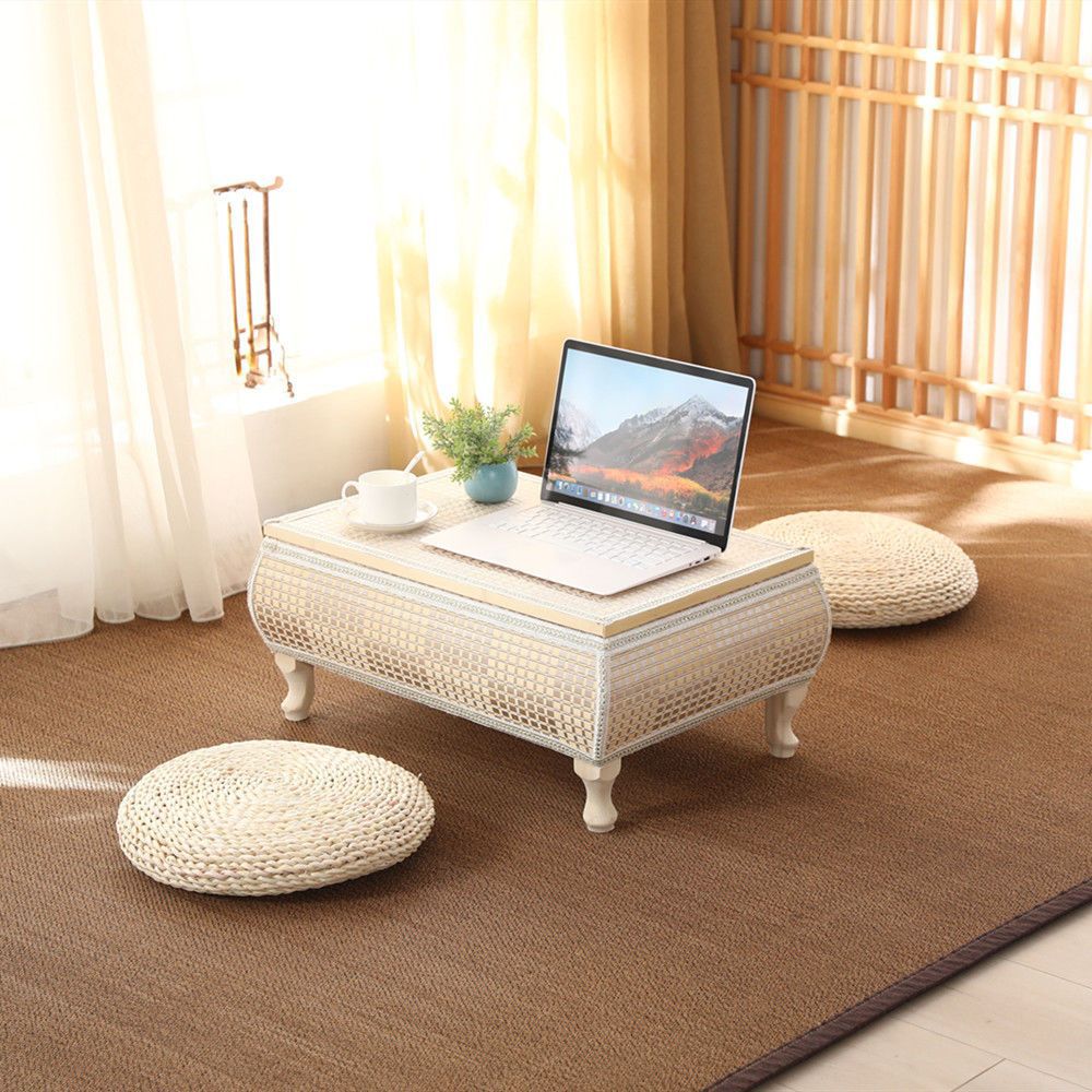 Rattan Japanese-Style Solid Wood Storage Tatami Coffee Table Bay Window Small Table Balcony Window Sill Tatami Floor Low Kang Table