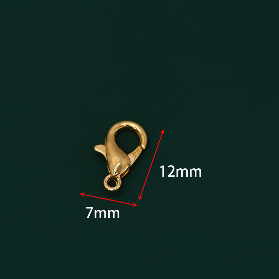 Alloy electrophoresis color retaining spring lobster buckle diy bracelet collar head and tail connection buckle homemade necklace connection accessories