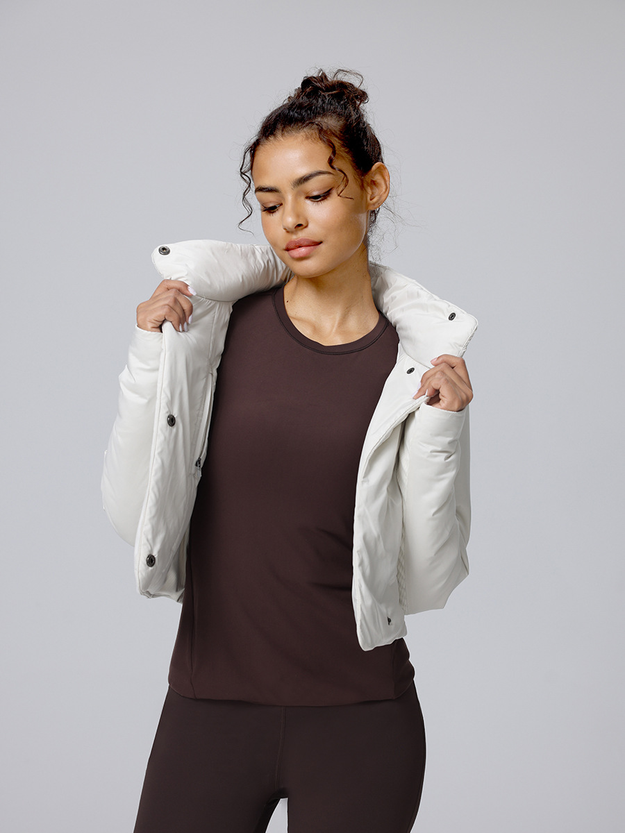 Tight Autumn and Winter Sports Warm Short Yoga Jacket Sleek City Slim Thick Cotton Jacket Urban Running Women