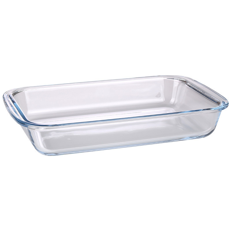 Rectangular Glass Baking Plate Heat Resistant Microwave Special Household Fish Plate High Boron Glass Baked Rice Plate Fruit Plate