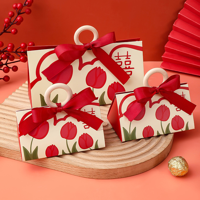 European-style wedding gift 2023 hand-held candy gift box new Chinese wedding candy box