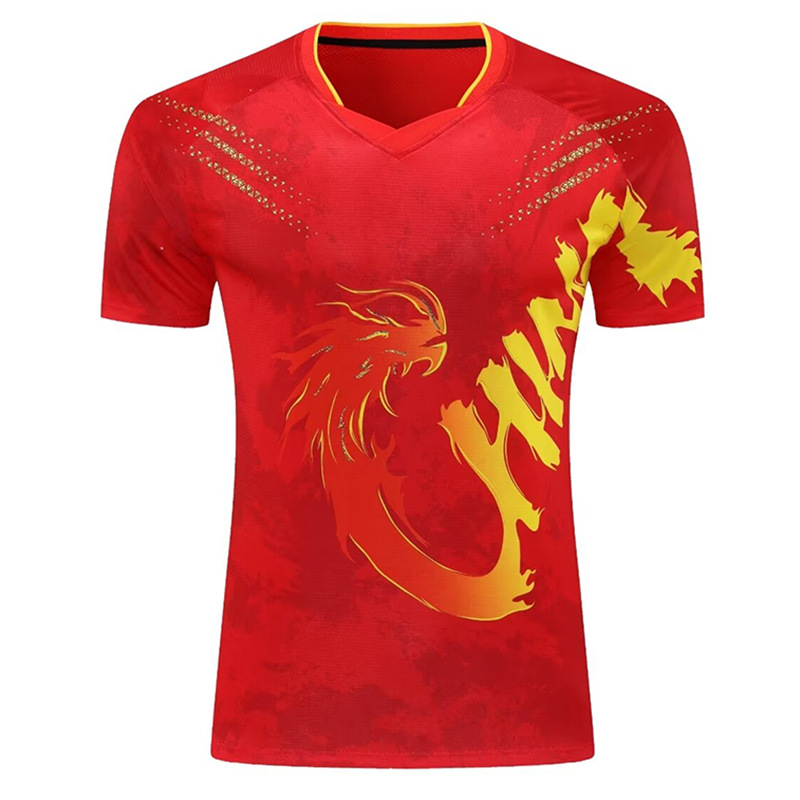 Paris New National Team Table Tennis Suit Competition Suit Men's and Women's suit Sports Quick-drying Short-sleeved Dragon Suit Printing Group Buying