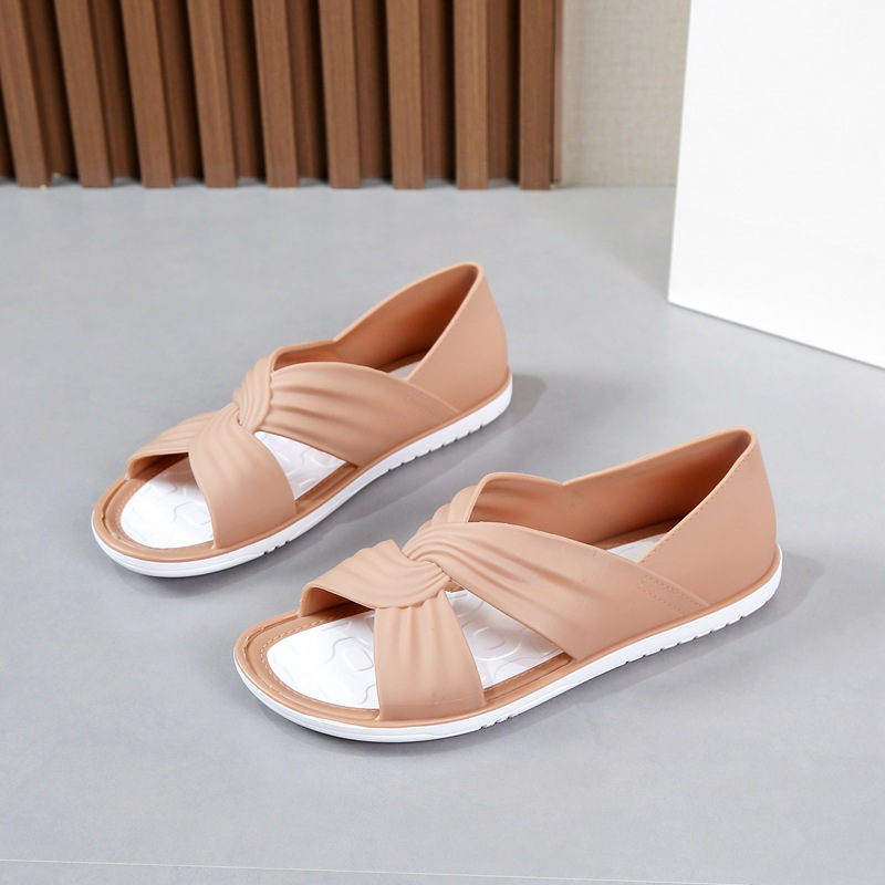 Summer Cross-border New Flat Sandals and Slippers Seaside Beach Shoes Korean Style Flat Heel Casual Women's Slippers
