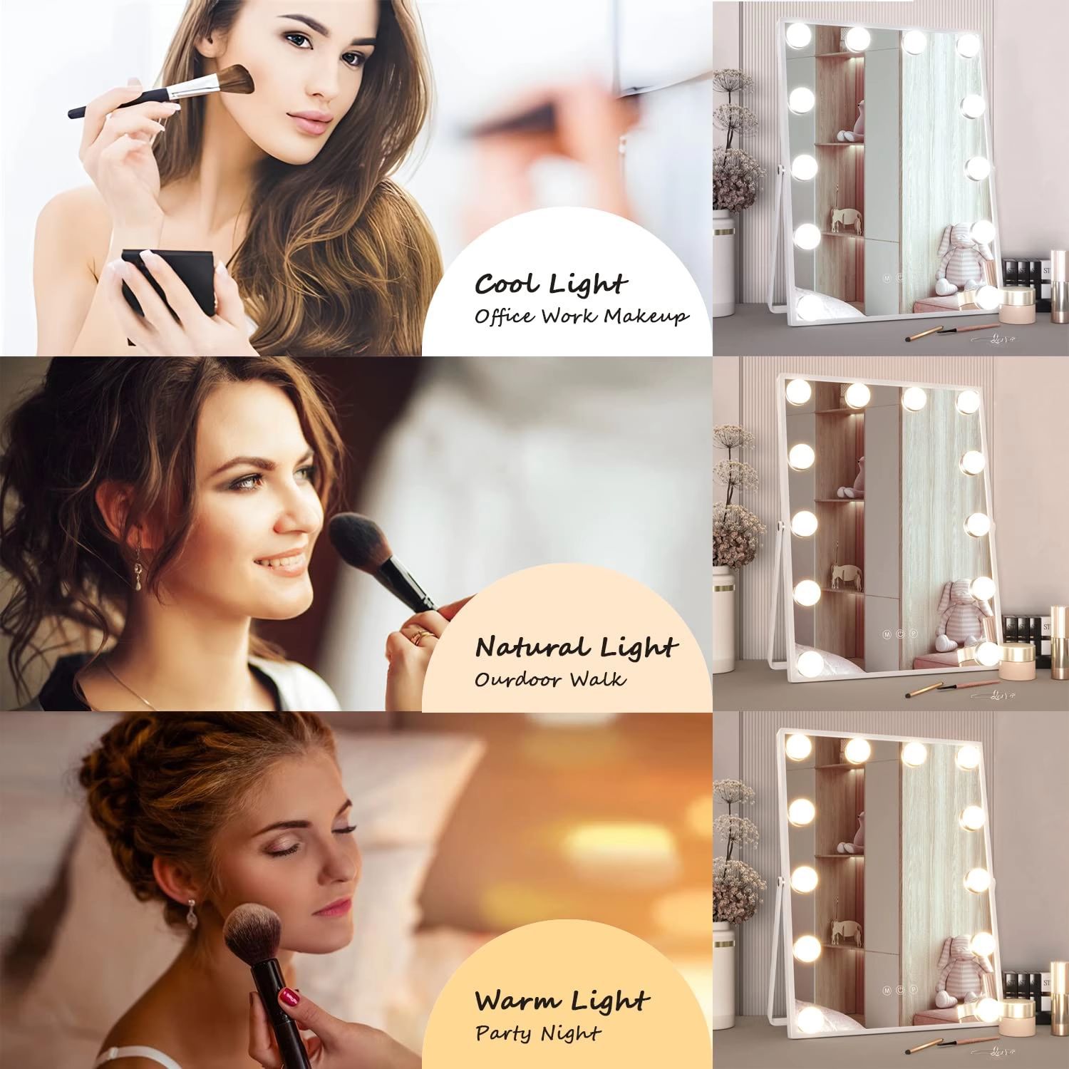 Amazon Explosions Hollywood Smart Makeup Mirror led Bulb Large Makeup Dressing Mirror Source Factory