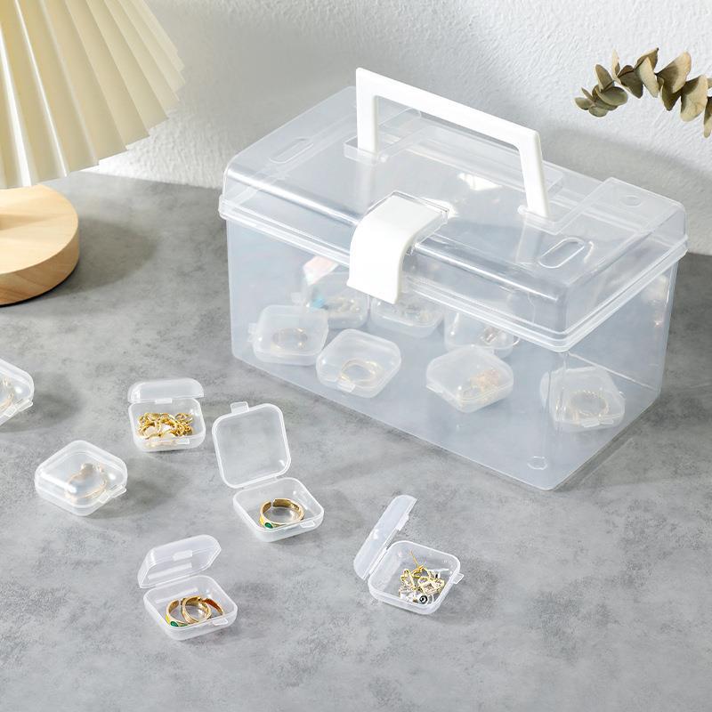 Transparent Jewelry Storage Box Multifunctional Mini Storage Earplug Box Portable Ring Earrings Necklace Jewelry Storage Box