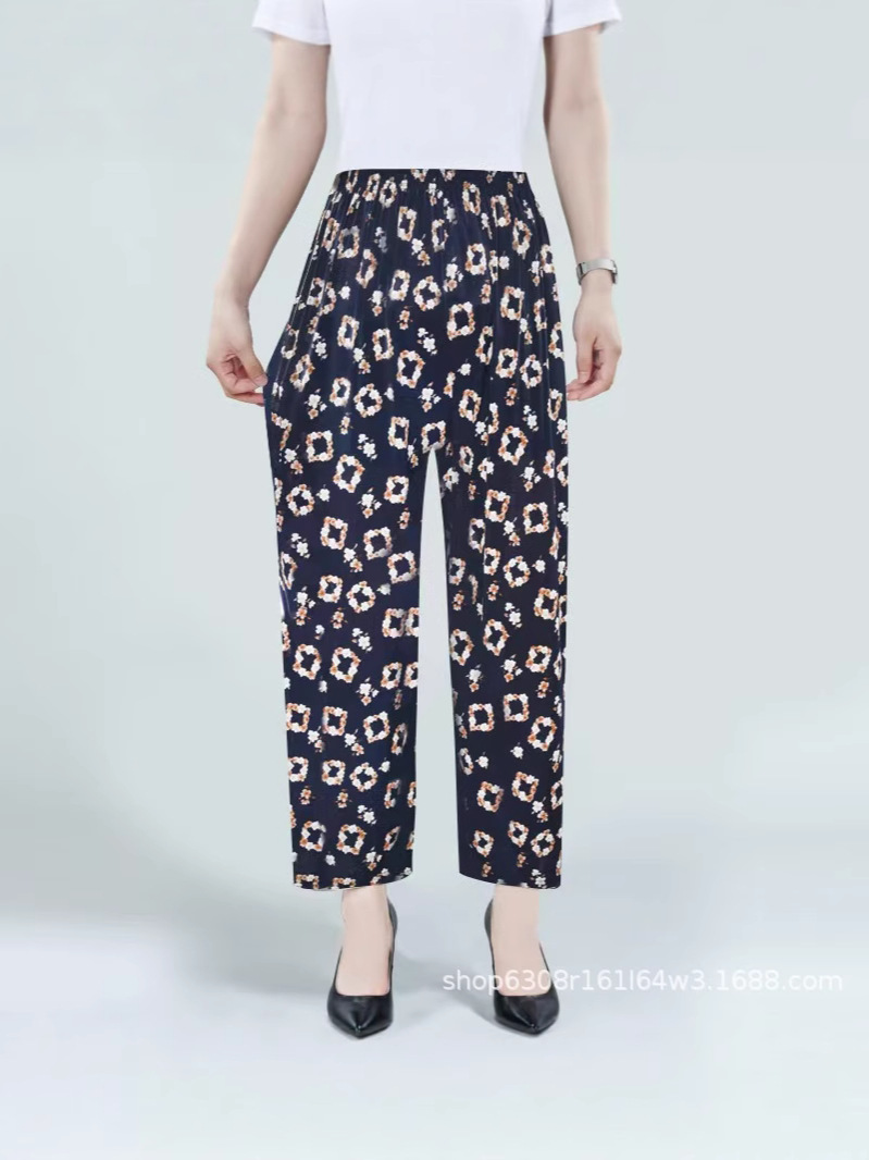 Летние брюки для женщин среднего и пожилого возраста, легкие, высокие, свободные, антимоскитные