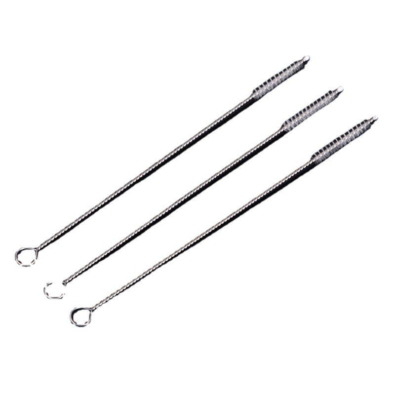 Factory 175mm slender bottle nipple brush spiral plastic soft bristle cleaning brush suction tube brush wholesale