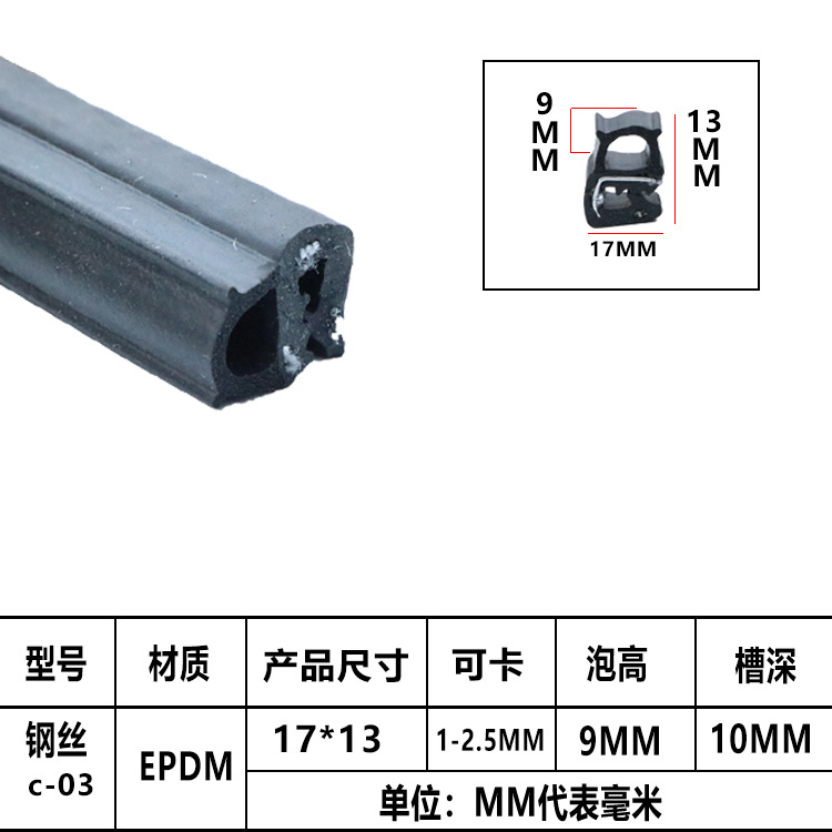 Manufacturer Customized Rubber U-Shaped Edge Sealing Strip Excavator Distribution Box Cabinet Car Middle Door Side Foam Sealing Strip