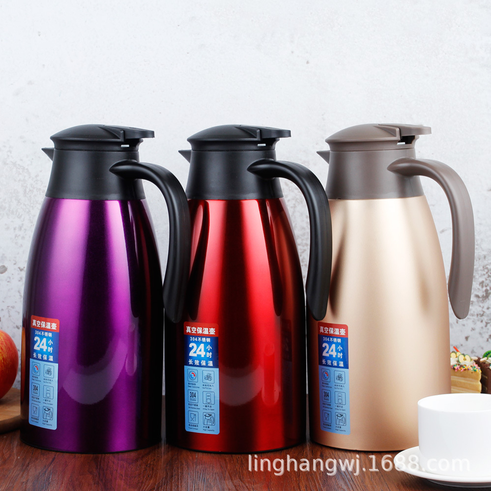 304 Stainless Steel Thermos Double-layer Vacuum Welcome Pot Household Large Capacity 2L Hot Water Bottle Gift