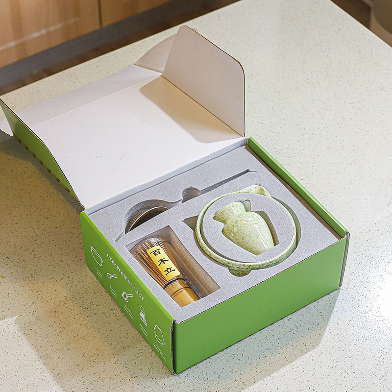 Japanese Matcha Tea Set with Bamboo Whisk, Matcha Brush, Tea Whisk Stand, Tea Tools Set, Cross-Border Ready Stock Dropshipping