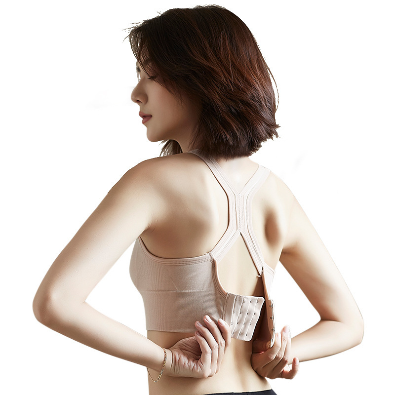 Sports Vest Running Shockproof Women's One-piece Tube Top with Chest Pad Women's Base Underwear Push-up Beautiful Back Bra