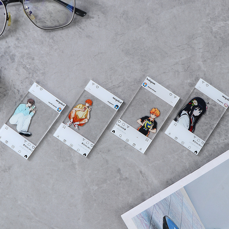 Acrylic Transparent Card Customized Anime Small Card Peripheral Two-Dimensional Comic Exhibition Set Card Glossy Polaroid Fully Transparent Card Customized