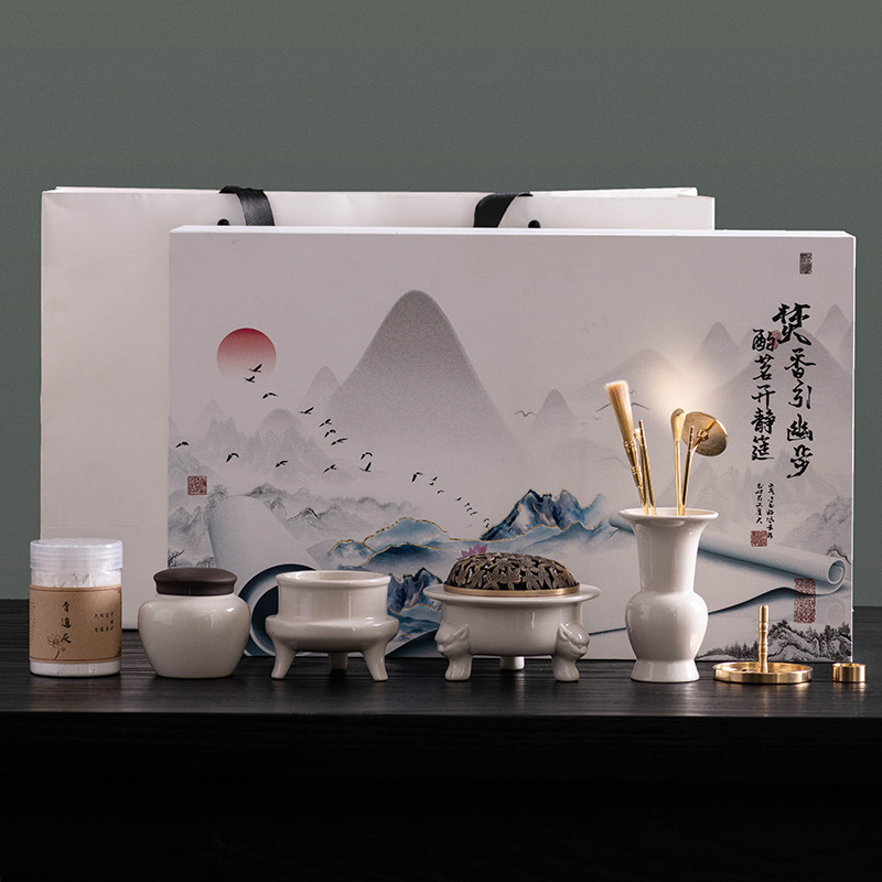 Набор для курения для дома серый курильница инструменты для церемонии национального стиля