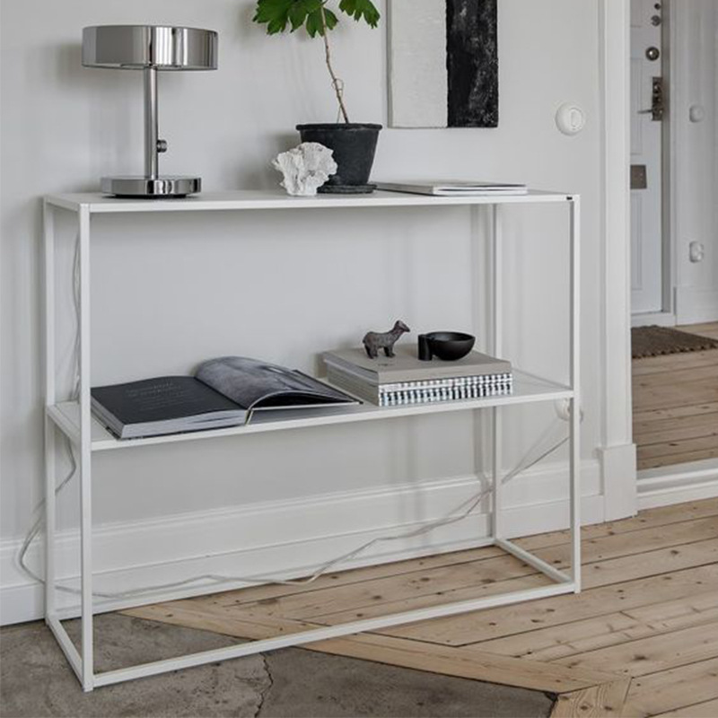 Modern minimalist hallway table decorative wall side table hallway cabinet Nordic wall shelf hallway table iron bookshelf
