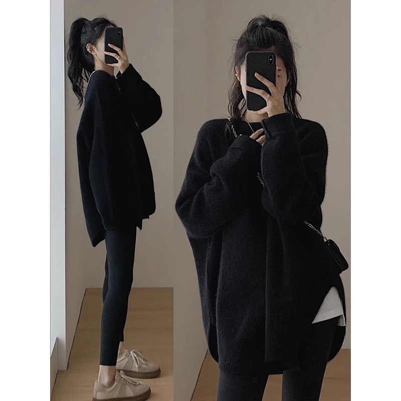 Pregnant Women's Clothing Early Autumn New Multicolor Simple Loose Sweater Top Wear Slimming Flesh Covering Fashionable Pregnant Mother's Clothing