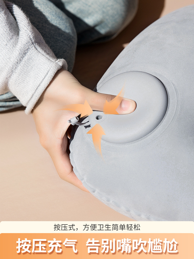 Beishan Wolf Inflatable Pillow Outdoor Camping Travel Artifact Car Portable Folding Pillow Nap Waist Pillow Cushion