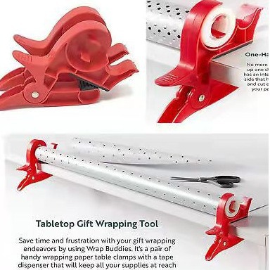 Wrap Buddies Christmas packaging tape distribution holder new cutter