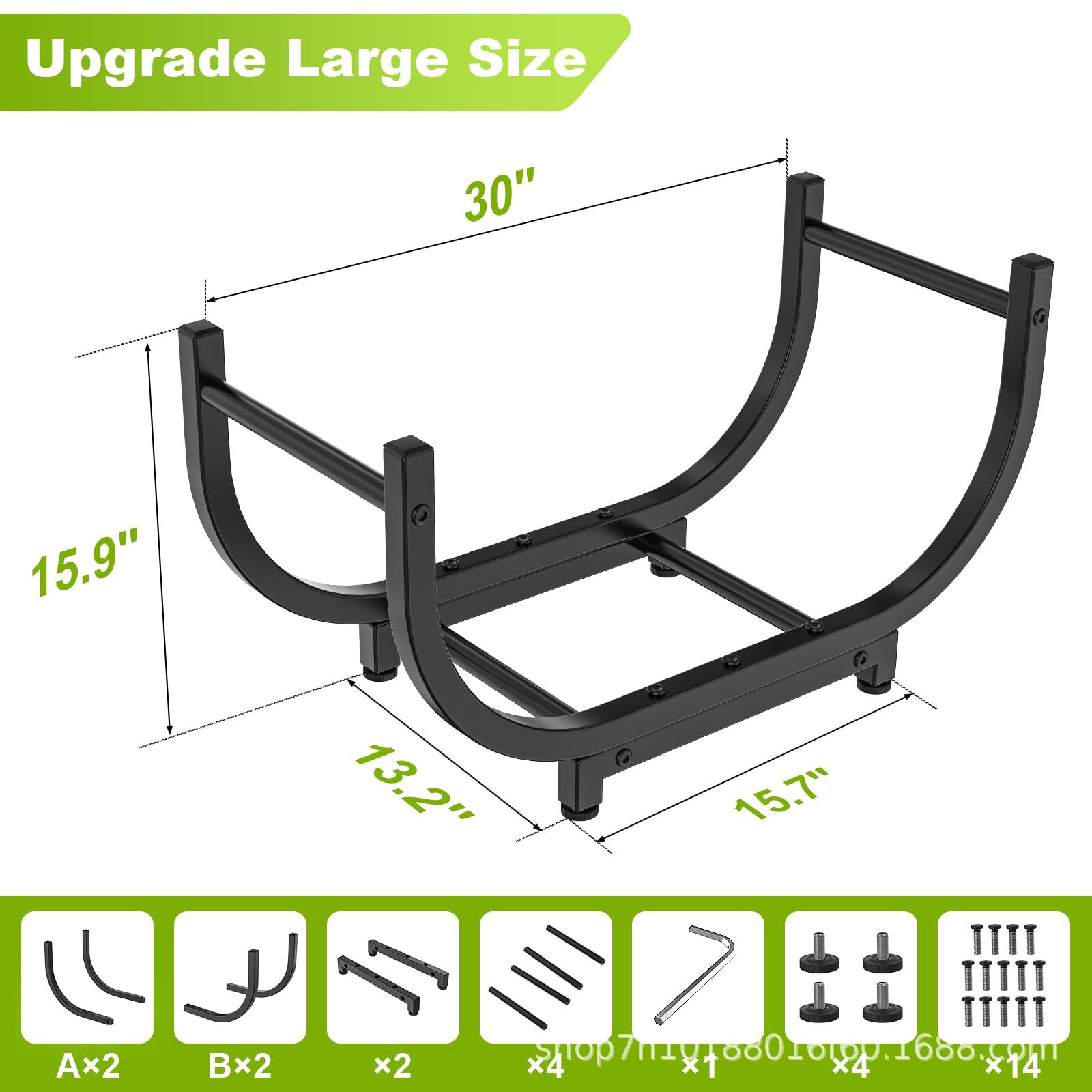 Firewood Storage Rack Firewood Storage Metal Rack Indoor Fireplace Firewood Storage and Organization Rack Wood Display Mobile Rack