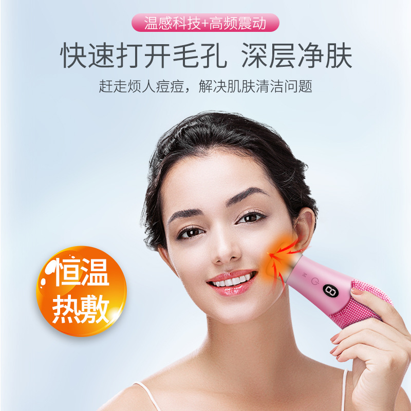 Silicone Facial Cleansing Device, Electric Beauty Facial Cleanser, Facial Massage Introduction Device, Home Rechargeable Pore Cleaner, Skin Rejuvenation