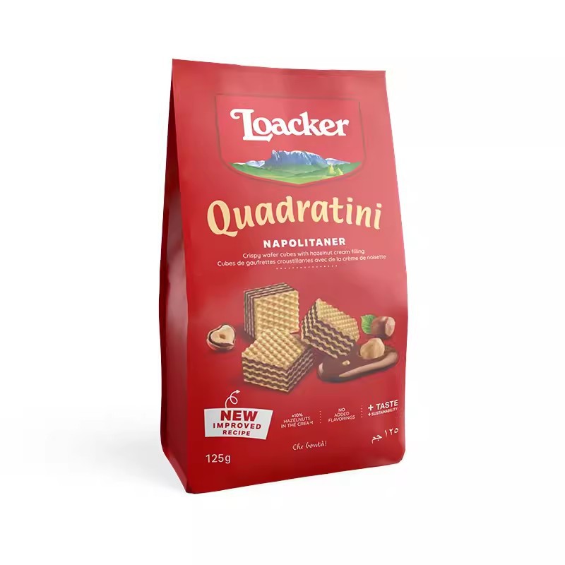 Laijia Loacker Italian wafer biscuits hazelnut chocolate wholesale snacks wedding gift