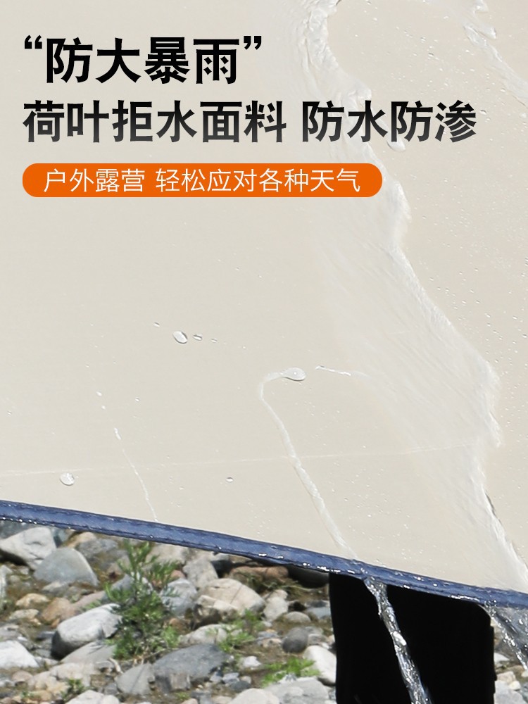 Outdoor Camping Travel Picnic Hexagonal Canopy Tent Thickened Sunscreen Waterproof Octagon Black Glue Silver Coating Awning