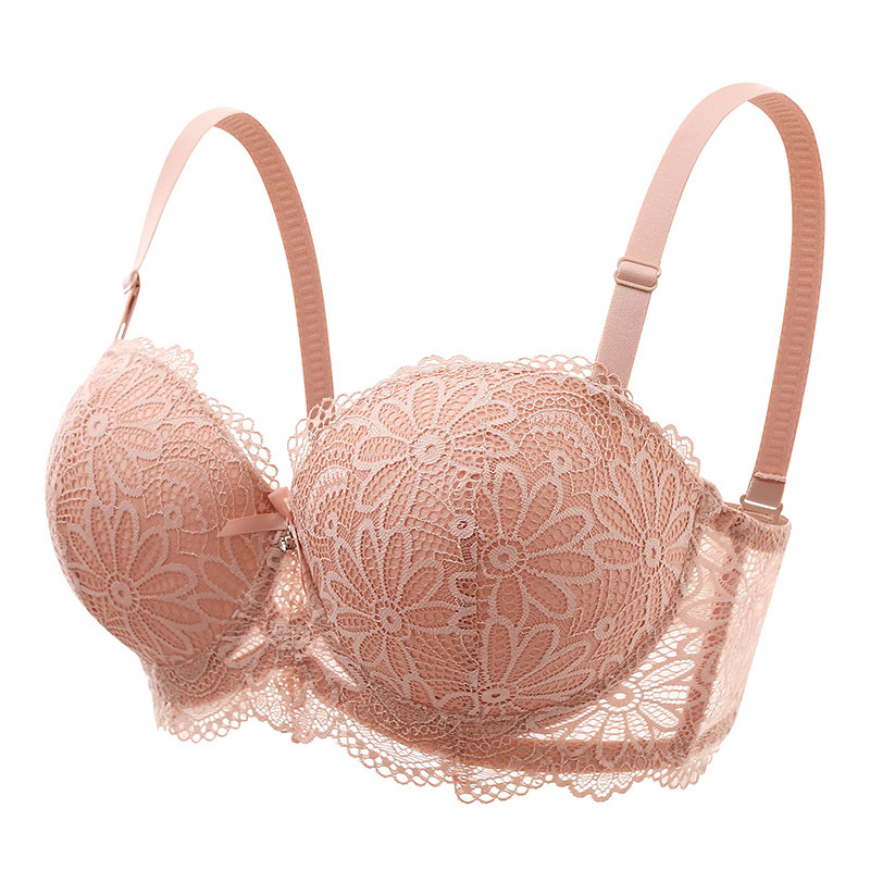 European and American Explosions Sexy Half Cup Lace bra Steel Rings Push-up Anti-expansion Large Size Underwear bra New