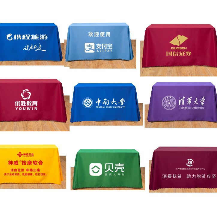 Tablecloth Customized logo Outdoor Advertising Pushing Stall Printing Solid Color Sign-in Tablecloth Exhibition Meeting Tablecloth