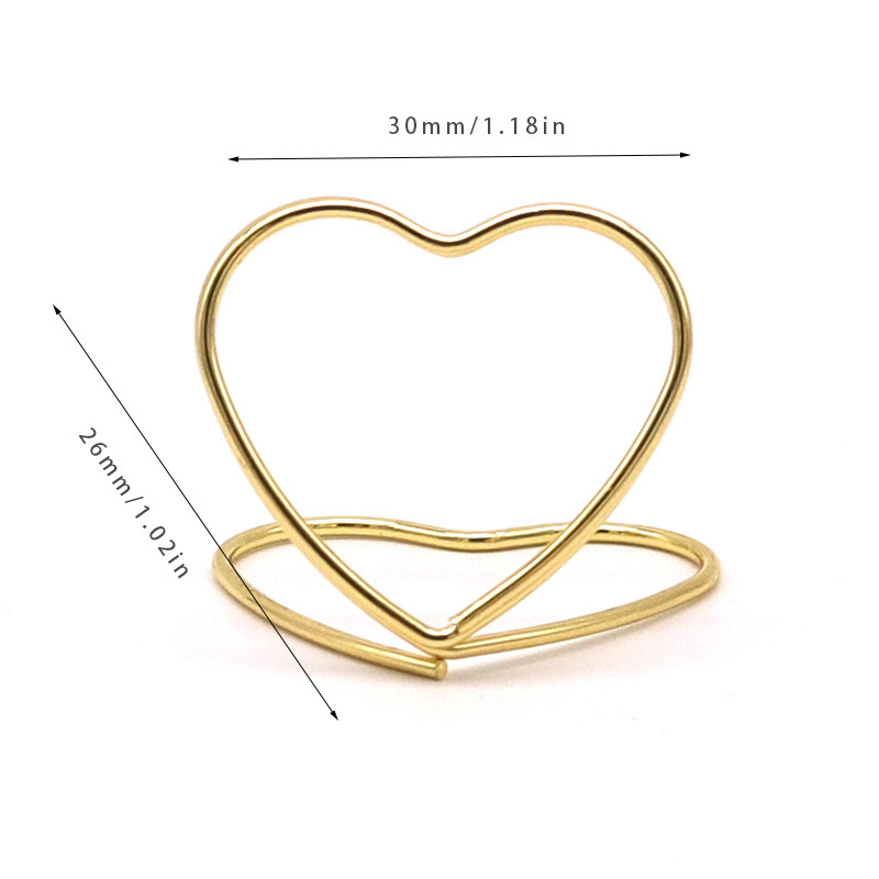 Double-layer love metal business card holder heart-shaped message holder Amazon explosions wedding desktop ornaments love note holder