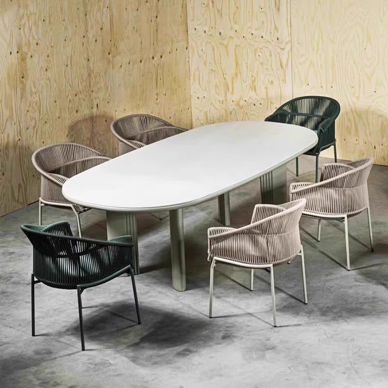 Outdoor Courtyard Rattan Sofa Single Rattan Chair Combination Table and Chair Nordic Balcony Hotel Homestay Garden Lounger Bar Chair