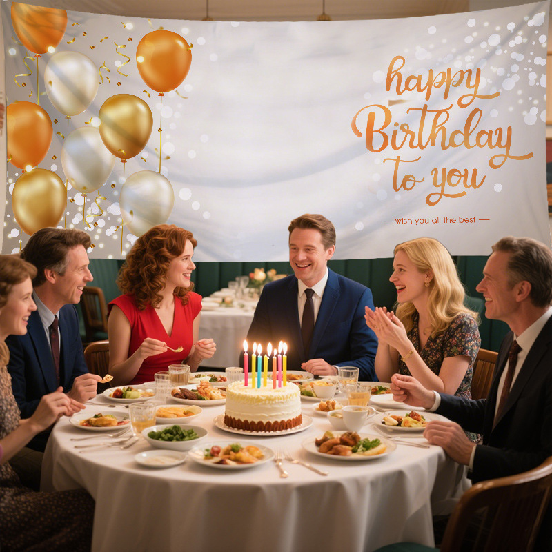 New Cross-Border Birthday Decoration Supplies Background Cloth Party Atmosphere Decoration Hanging Flag Party Romantic Atmosphere Ornaments