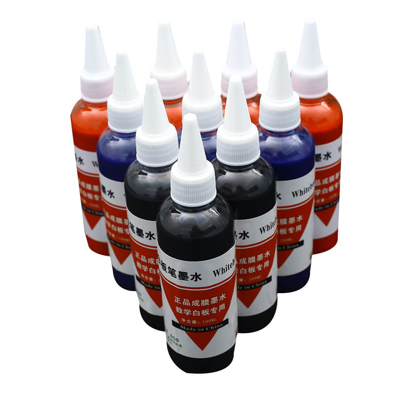 Film-Forming Whiteboard Pen Ink Black 100ml Teaching Blue and Red Water-Based Marker Ink Refill Liquid Wholesale