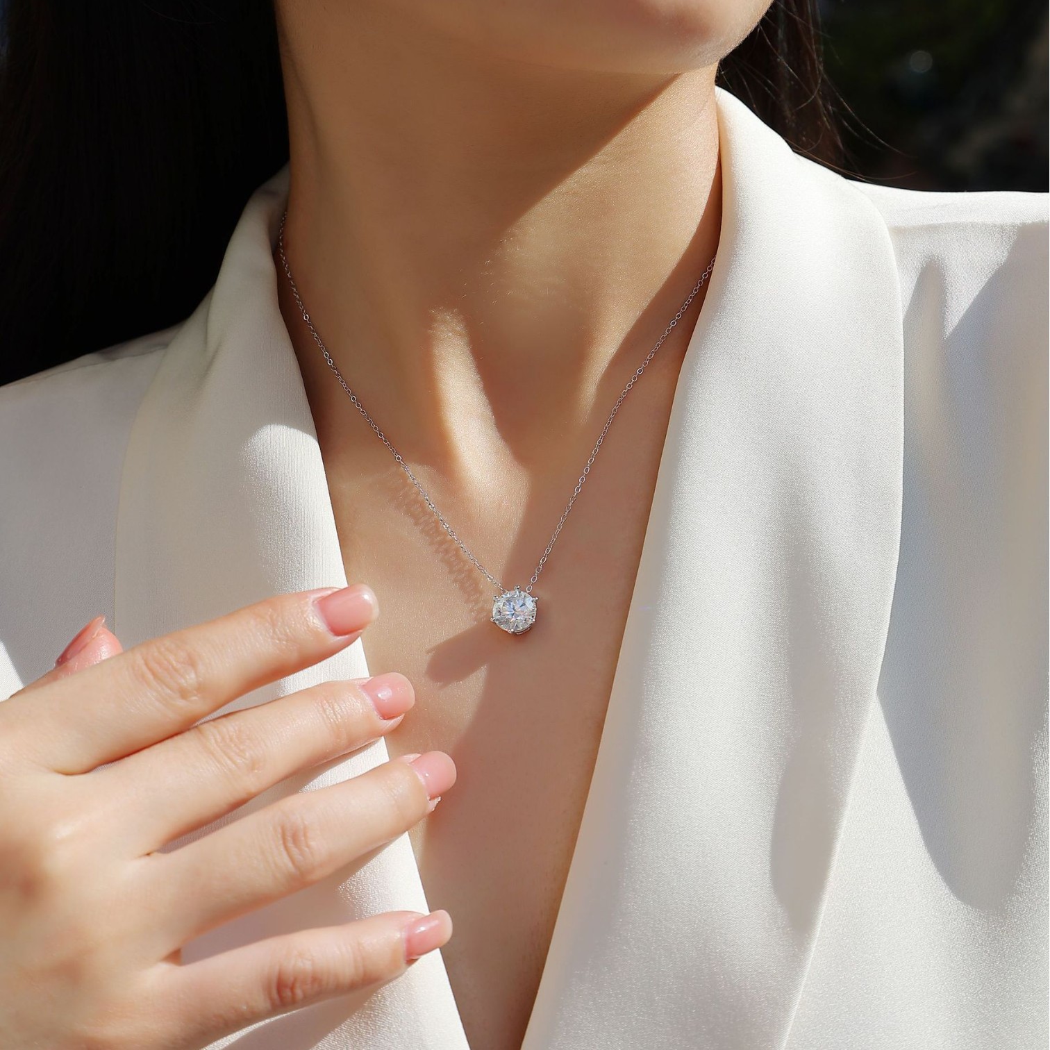 Factory Stock Clearance Sale S925 Silver Moissanite Pendant European and American Cross-Border Popular Fashion Pendant Necklace